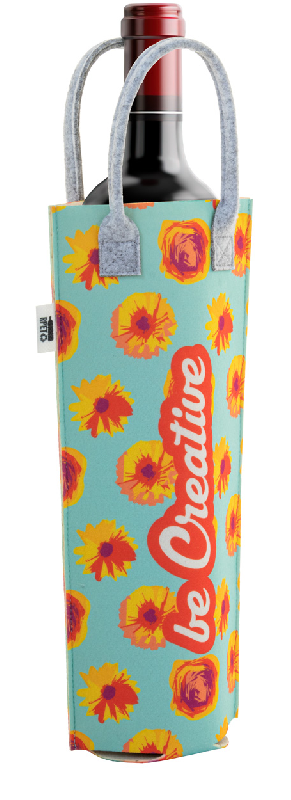 Sac cadeau à vin en feutre RPET personnalisable - Impression quadri incluse_7