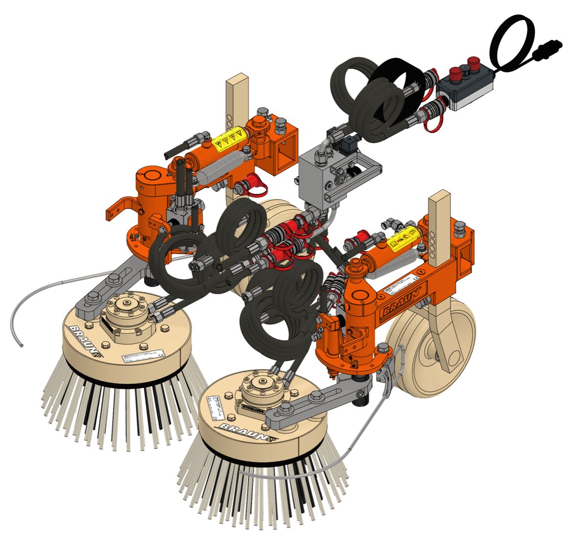 Herse rotative modulaire avec brosses de désherbage - compatible intercep Braun LUV et support pivotant mécanique modulaire_7