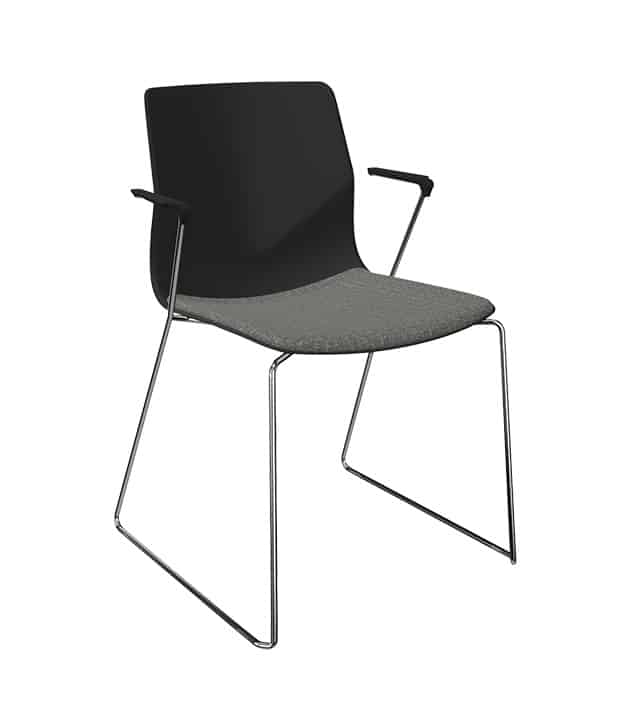 Chaise empilable FourSure 88 - pieds luge, rembourrage optionnel et coque recyclable_7
