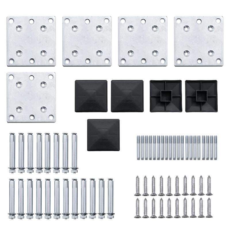 Vidaxl ensemble de panneau de clôture wpc 699x186 cm noir 3070431_7