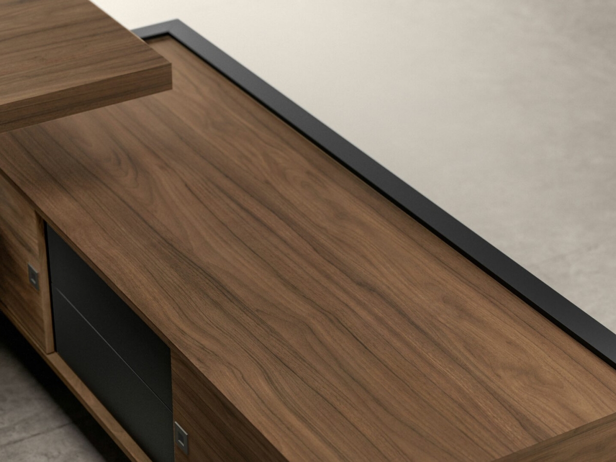 Bureau de direction intemporel et élégant - BOLD58 avec plateau épais et support en verre_7