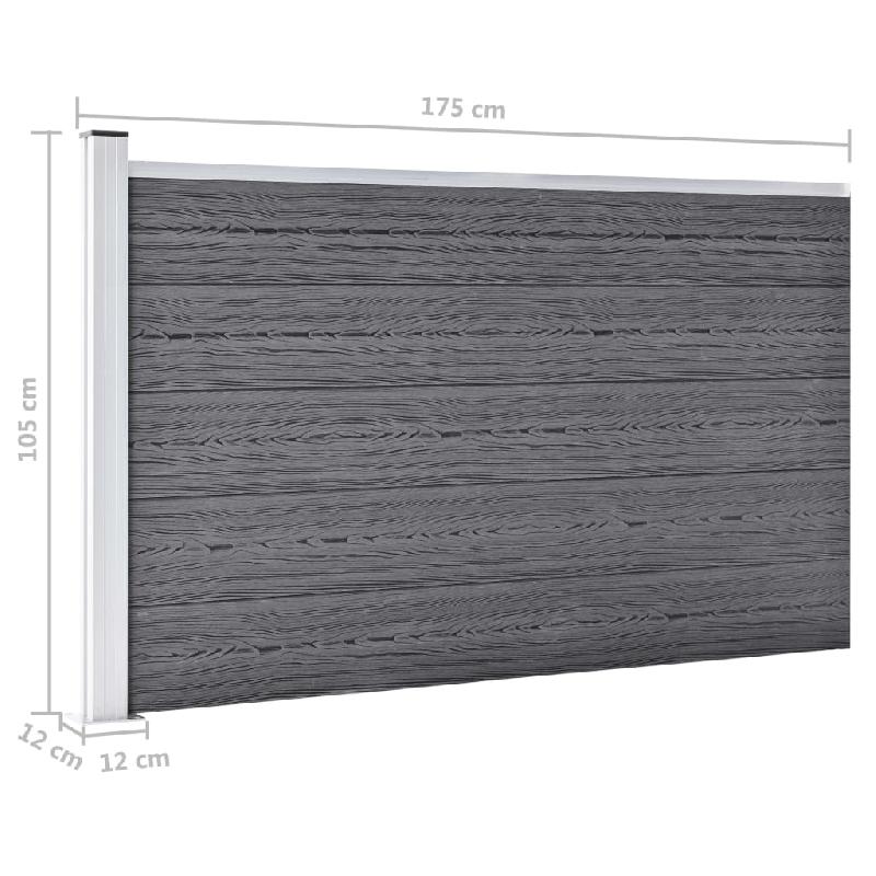 Vidaxl clôture de jardin wpc 175x105 cm gris 49075_7