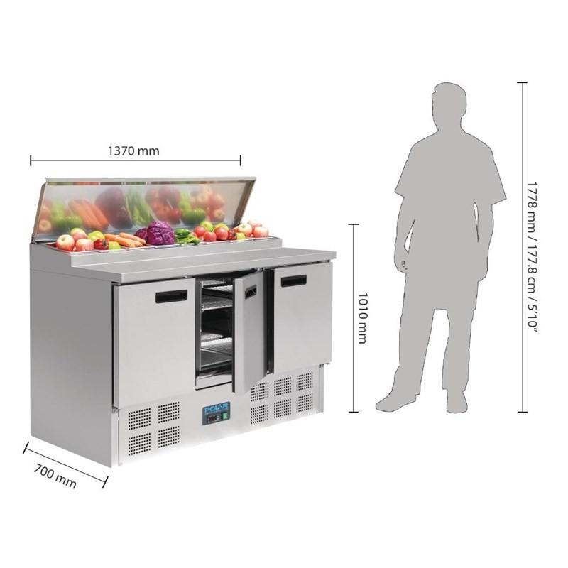 Comptoir de préparation réfrigéré pizzas et salades Série G 390L 8 GN 1/4 G605 Polar_7