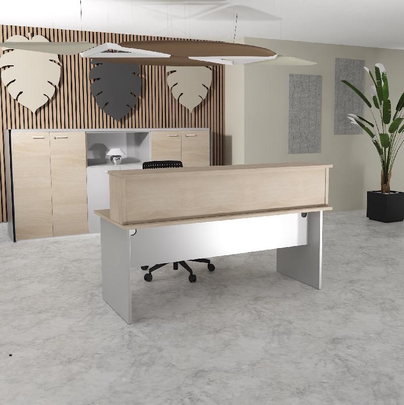 Bureau d'accueil Tono - Mobel Linea. - 80, Alu, Acacia clair_7