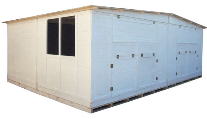 Chalet de Noël pliable en bois massif Gardy Shelter - 660x237 cm - 15,51m² - Réf 3788 - Epicéa massif, parois 20mm_0