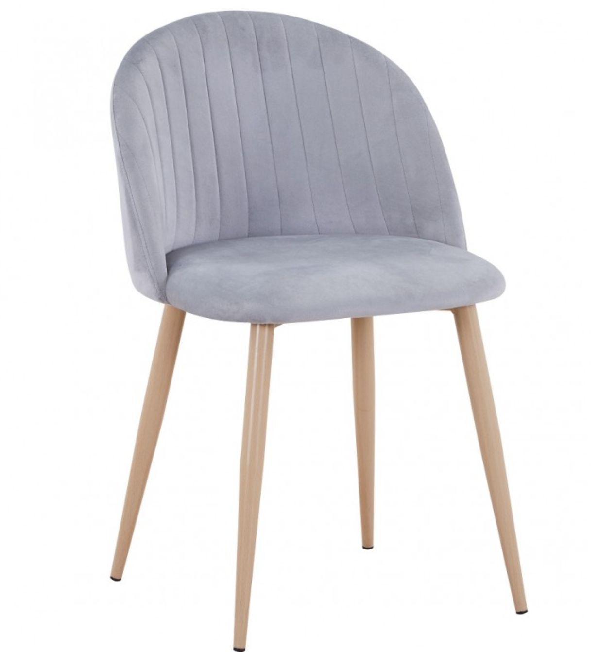 Chaise de restaurant en velours - structure métallique imitation bois - vendue par lot de 4 unités_7