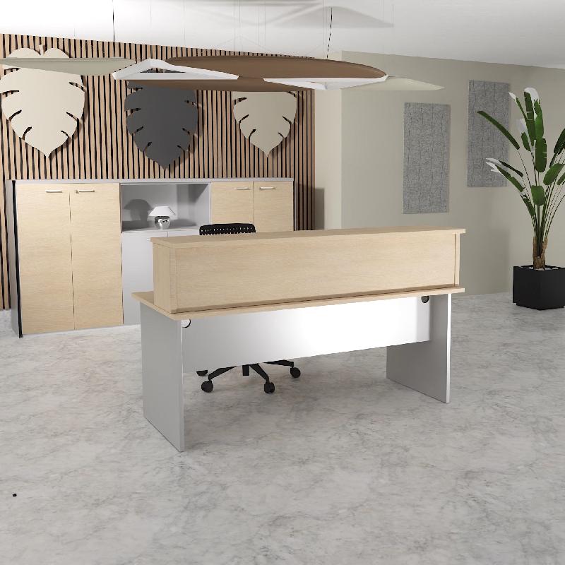 Bureau d'accueil Tono - Mobel Linea. - 120, Alu, Chêne moyen_7