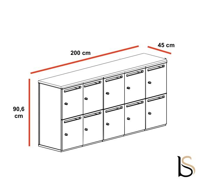 Meuble à casiers avec fentes courrier - Mobel Linea - A clé, 5 x 2 cases_7