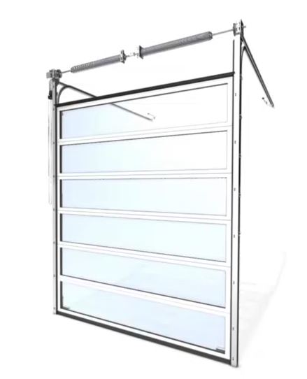 Porte de garage industrielle équipée d'un clavier digicode