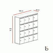 Meuble à casiers avec fentes courrier - Mobel Linea - A clé, 4 x 4 cases_7