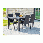 Chaise de jardin margarita rotin synthétique noir – MTF – empilable – 3exn0028_7