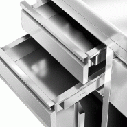 Meuble inox pour machine à café - 600 x 600 mm - 2 tiroirs - Knock box_7