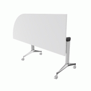 Table de réunion NET, plateau abattant avec retour - Mobel Linea - Alu, Blanc, Gauche_7