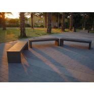 Banc droit public en béton moderne Linea - monobloc avec fibres projetées et haute résistance_7