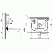 Lave-mains à commmande fémorale avec distributeur de savon | P 300 mm_7