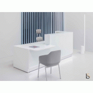 Banque d'accueil lumineuse droite série Linea avec accès PMR - MDD - Gauche, Blanc_7