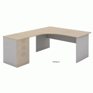Bureau d'angle compact pied panneau avec caisson hauteur bureau So Vigo_7
