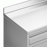 Meuble inox pour machine à café - 800 x 600 mm - 2 tiroirs - 2 portes avec trappe à déchets_7