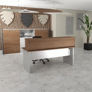 Bureau d'accueil Tono - Mobel Linea. - 80, Alu, Acacia foncé_7