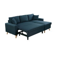 Canapé d'angle réversible convertible ARKO - méridienne avec coffre - bleu canard - 140x190 cm_7