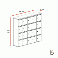 Meuble à casiers avec fentes courrier - Mobel Linea - A clé, 5 x 4 cases_7