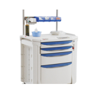 Chariot à pansements robuste en polymère antimicrobien Microban® - facile à nettoyer et à désinfecter - Flexline 131 avec tiroirs et accessoires_7