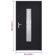 Vidaxl porte d'entrée anthracite 98x200 cm pvc 3187899_7