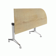 Table de réunion NET, plateau abattant avec retour - Mobel Linea - Alu, Droite, Chêne veiné_7