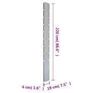 Vidaxl poteaux de clôture 40 pcs argenté 220 cm acier galvanisé 3196223_7