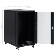 Vidaxl coffret de réseau pieds pivotants 22u 19