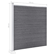 Vidaxl clôture de jardin wpc 175x186 cm gris 49069_7