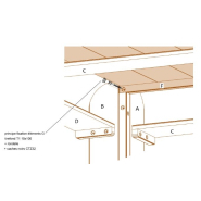 Table Elite Rectangulaire - Réf: ER240 - Piétement et Bancs en Bois - 2.42m x 1.42m x 0,75m - 150kg_7