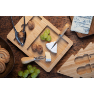 Set Noël de couteaux à fromage - Planche en forme de sapin en bambou avec 2 couteaux en inox_7