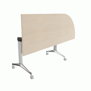 Table de réunion NET, plateau abattant avec retour - Mobel Linea - Alu, Chêne moyen , Droite_7