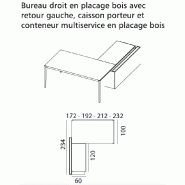 Bureau d'angle X9 avec pieds coloris blanc - Officity - 172, Droite, Orme gris_7