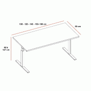Bureau rectangulaire électrique réglable en hauteur - Quadrifoglio - Non, Oui, 100_7