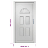 Vidaxl porte d'entrée blanc 98x208 cm pvc 3187919_7