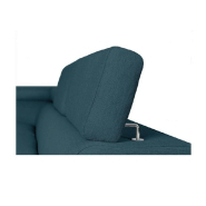 Canapé d'angle méridienne coffre gauche RINO convertible bleu canard - pieds laqués noir - 3 têtières réglables et 2 coussins déco_7