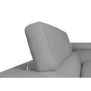 Canapé d'angle RINO - méridienne droite avec coffre - convertible - gris clair - pieds laqués noirs - 3 têtières réglables_7