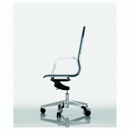 Fauteuil direction DIVA - finition cuir - structure acier chromé - dossier avec appui-tête_7