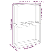 Vidaxl porte-pneus noir 120x40x180 cm bois de pin massif 825004_7