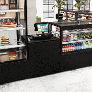 Comptoir-caisse MADRID - 1000 mm - Plateau de travail en granit noir - Noir mat_7