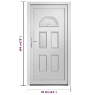 Vidaxl porte d'entrée blanc 98x198 cm pvc 3187910_7
