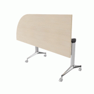 Table de réunion NET, plateau abattant avec retour - Mobel Linea - Alu, Chêne moyen , Gauche_7