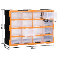 Vidaxl organisateur multi-tiroirs avec 16 tiroirs centraux 52x16x37 cm 149601_7
