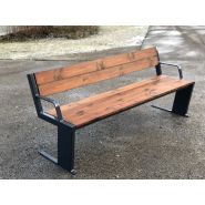 Banc en acier renforcé et bois mélèze pour espaces extérieurs