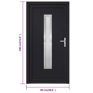 Vidaxl porte d'entrée anthracite 98x190 cm pvc 3187904_7