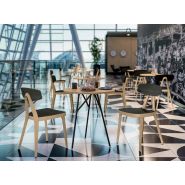 Chaise de restaurant Compasso en frêne - design raffiné avec dossier incurvé et multiples finitions_7