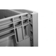 Caisse palette pliable en plastique - 120 x 100 cm - Hauteur 80 à 125 cm - Capacité 681 à 1174 litres - Fond et parois pleins ou ajourés_8