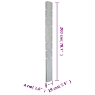 Vidaxl poteaux de clôture 30 pcs argenté 200 cm acier galvanisé 3196207_7